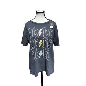 AC DC Gray and Pink Short Sleeve Tee